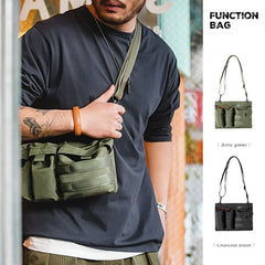 Maden TSS2201030 Multi Pocket Single Shoulder Messenger Crossing Bag, TSS2201030 Army Green, TSS2201030 Carbon Black