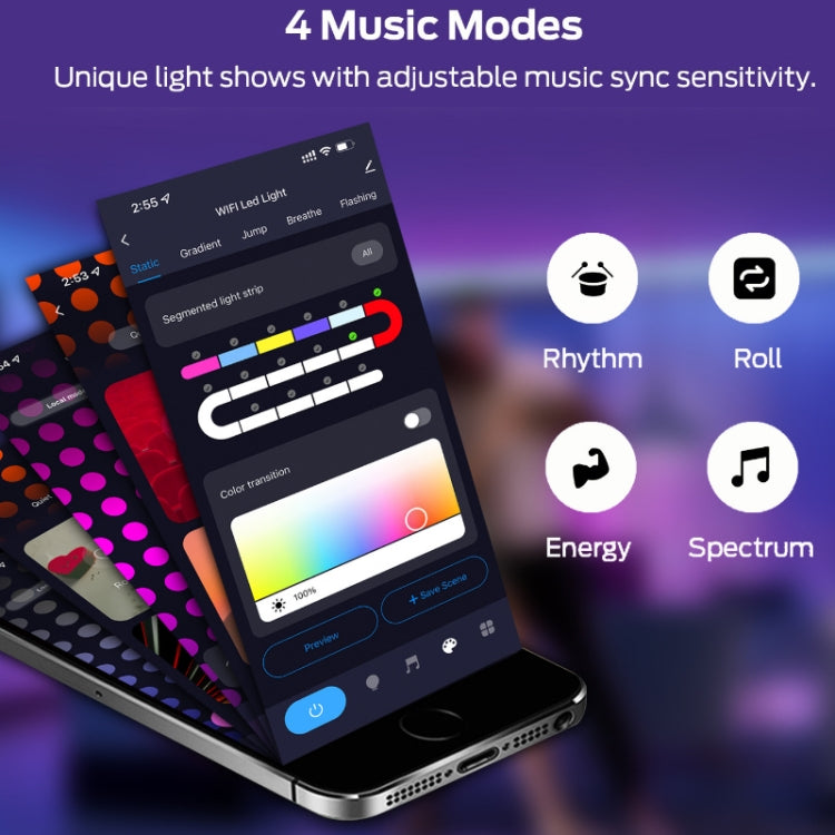 3m USB Illusion Music Neon 16 Million Color DIY Light Strip, Specification: Bluetooth, Bluetooth, Graffiti WiFi