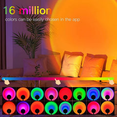 Sunset Background Remote Control RGB Floor Ambient Projection Light, Bluetooth APP