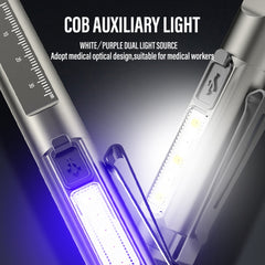 DT005 LED White + Yellow Pen Light Rechargeable Flashlight Doctor Nurse Pen Lighting, DT005