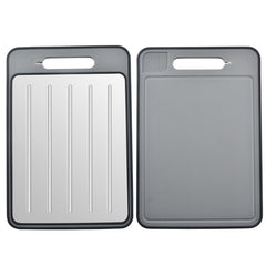 Multi-Functional Double-Sided Cutting Board Grinding Garlic With Knife Grinder, Black, Grey