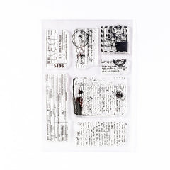 5 PCS Vintage Botanical Arrangement Handbook Clear Silicone Stamp