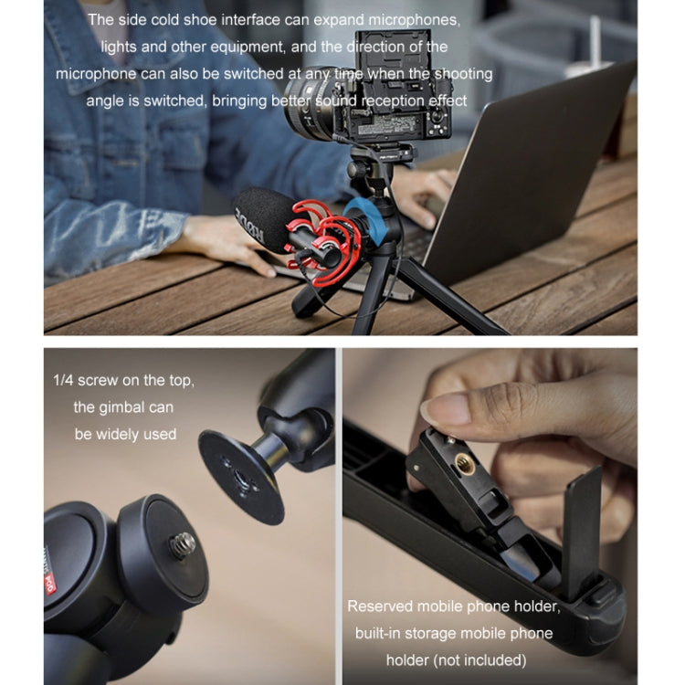 PGYTECH Camera Mobile Phone Desktop Pan Tilt Handheld Tripod, Black, Only Tripod, Remote Control Set, Remote control M1