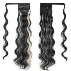 MST08 Adhesive Tie-On Wigs Ponytail Fluffy Long Curly Wigs High-Ponytail, 1B, 1BH613, 2, 8, 18, 27H613, 27M613, 88