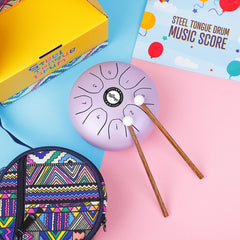 Shuffle SD-5 5.5 Inch Steel Tongue Carefree Empty Drum Percussion Instrument, Shuffle Purple, Shuffle Green, Shuffle Yellow, Shuffle Pink