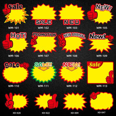 10 bags 18x14cm Explosion Sticker Product Price Tag Supermarket Price Label, XD-051, XD-069