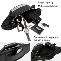 HAOSHUAI Outdoor Running Waist Bag With Reflecting Strip Chest Bag, 1100-6 Khaki, 1100-6 Dark Blue, 1100-6 Black), 1100-6 Gray, 1100-6 Army Green, 1206 Royal Blue Strip, 1206 Silver Gray Strip