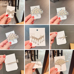Rhinestone Fashion Hair Clips Women Bangs Headwear, Styles:, 371 Fan