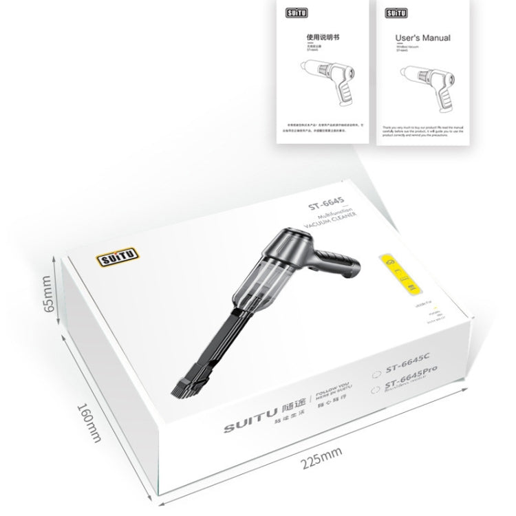 SUITU Car Wireless Wet And Wet Charging Handheld Vacuum Cleaner, Style:, Basic Gray White, Basic Black, Brushless Silver Gray