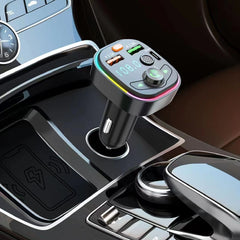 Car Bluetooth FM Transmitter PD Fast Charging Ambient Light, Q8
