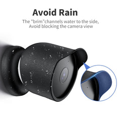 For Google Nest Camera Outdoor Silicone Water-Resistant Protective Cover, For Google Nest Black, For Google Nest White