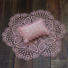 Hollow Lace Round Blanket + Pillow Suit Baby Photography Props, Blanket Suit(White), Blanket Suit(Pink), Blanket Suit(Light Blue), Blanket Suit(Light Green), Blanket Suit(Khaki), Blanket Suit(Beige)