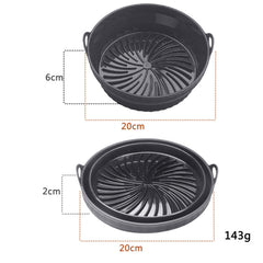 Air Fryer Grill Mat High Temperature Resistant Silicone Baking Tray, Specification: Round Inner Red, Round Black, Round Gray, Round Green, Round Pink, Round Blue, Round Orange, Square Black, Square Gray, Square Green, Square Pink, Square Blue          ...