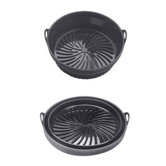 Air Fryer Grill Mat High Temperature Resistant Silicone Baking Tray, Specification: Round Inner Red, Round Black, Round Gray, Round Green, Round Pink, Round Blue, Round Orange, Square Black, Square Gray, Square Green, Square Pink, Square Blue          ...
