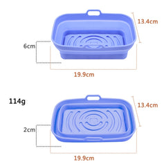 Air Fryer Grill Mat High Temperature Resistant Silicone Baking Tray, Specification: Round Inner Red, Rectangular Blue, Small Round Dark Blue, Small Round Green, Small Round Gray, Small Round Blue, Large Round Dark Blue, Large Round Green, Large Round G...