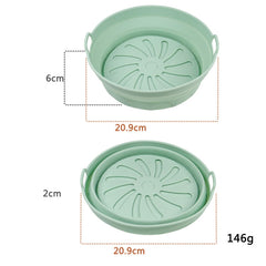 Air Fryer Grill Mat High Temperature Resistant Silicone Baking Tray, Specification: Round Inner Red, Round Inner Green, Round Inner Gray, Round Inner Blue, Round Inner Red