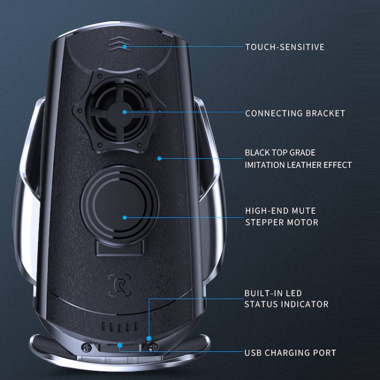 Q3 Infrared Induction Magnetic Car Wireless Charging Phone Bracket with Micro USB + 8 Pin + Type-C / USB-C Magnetic Connector, Q3 Red, Q3 Black, Q3 Gold, Q3 Silver, Q3 Blue