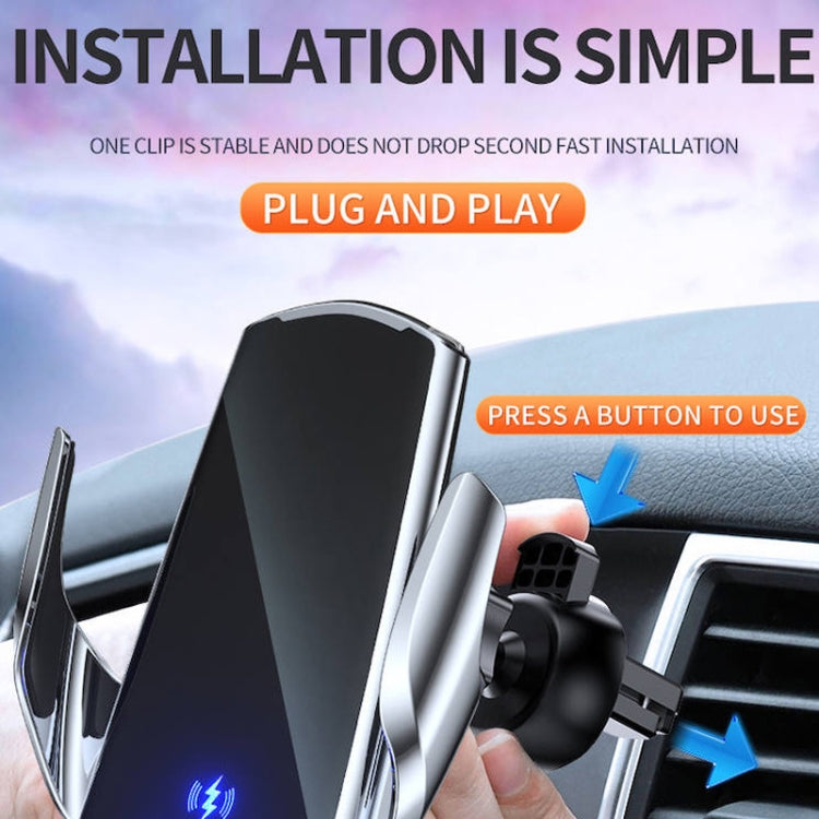 Q3 Infrared Induction Magnetic Car Wireless Charging Phone Bracket with Micro USB + 8 Pin + Type-C / USB-C Magnetic Connector, Q3 Red, Q3 Black, Q3 Gold, Q3 Silver, Q3 Blue