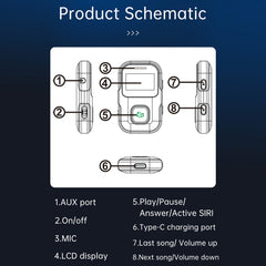 BR11 With Screen Bluetooth Audio Receiver MP3 Player, BR11