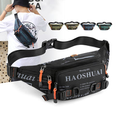 HAOSHUAI 5135 Outdoor Men Waist Bag Waterproof Nylon Cloth Men Bag, 5135 Dark Blue, 5135 Black, 5135 Army Green, 5135 Dark Green, 5135 Camouflage