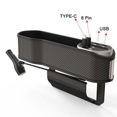 Car Seat Clip Organizer Multifunctional Car Charger, Specification:, Carbon Fiber, Wireless Charge