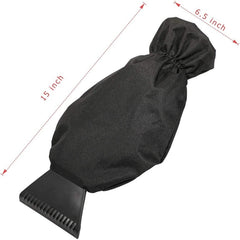 2pcs Winter Warm Car Snow Shoveling Gloves Deicing Snow Scraper, Red, Black