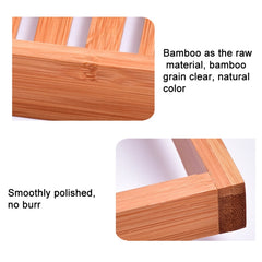 Bamboo Non-slip Bathtub Shelf Multifunctional Soaking Shelf, Bamboo Color, White