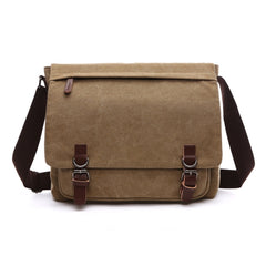 Versatile Canvas Shoulder Messenger Bag Business Computer Bag, Khaki Large, Dark Blue Large, Coffee Large, Black Large, Khaki Medium, Dark Blue Medium, Coffee Medium, Gray Large, Gray Medium, Green Large, Green Medium