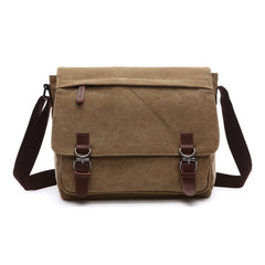 Versatile Canvas Shoulder Messenger Bag Business Computer Bag, Khaki Large, Dark Blue Large, Coffee Large, Black Large, Khaki Medium, Dark Blue Medium, Coffee Medium, Gray Large, Gray Medium, Green Large, Green Medium