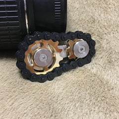 Black Chain Gyro Fingertip Gyro EDC Metal Toy Gear Sprocket Flywheel, Black Gold Plated, Black Full Stainless Steel, Black Gun Plated, Black Colorful