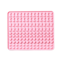 130 Grids Silicone Mat Baking Mold Mini Pet Snacks Dog Food Baking Pan Mold Biscuit Cake Mold, Blue, Pink