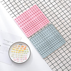 130 Grids Silicone Mat Baking Mold Mini Pet Snacks Dog Food Baking Pan Mold Biscuit Cake Mold, Blue, Pink
