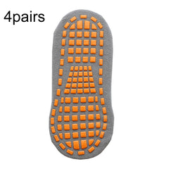 4pairs Trampoline Socks Dotted Rubber Non-slip Floor Socks Yoga Socks, 1-5 Years Old