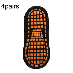4pairs Trampoline Socks Dotted Rubber Non-slip Floor Socks Yoga Socks, 5-12 Years Old