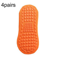 4pairs Trampoline Socks Dotted Rubber Non-slip Floor Socks Yoga Socks, 5-12 Years Old
