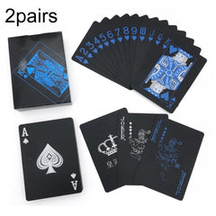 2pairs 54pcs Waterproof Plastic Poker Table Games Cards PVC Magic Playing Cards, Blue, Red