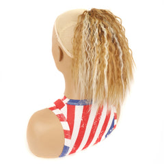 LS868 Drawstring Fixed Corn Perm Curly Wig Fluffy Short Ponytail Wigs, 27H613, 30, 33, 2312, Blue2, Bug, 73C