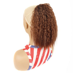 LS868 Drawstring Fixed Corn Perm Curly Wig Fluffy Short Ponytail Wigs, 27H613, 30, 33, 2312, Blue2, Bug, 73C