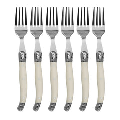 Stainless Steel Knife Fork Spoon Set Plastic Handle Western Tableware, 6 Tea Spoons, 6 Forks, 6 Spoons