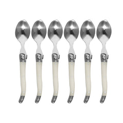 Stainless Steel Knife Fork Spoon Set Plastic Handle Western Tableware, 6 Tea Spoons, 6 Forks, 6 Spoons