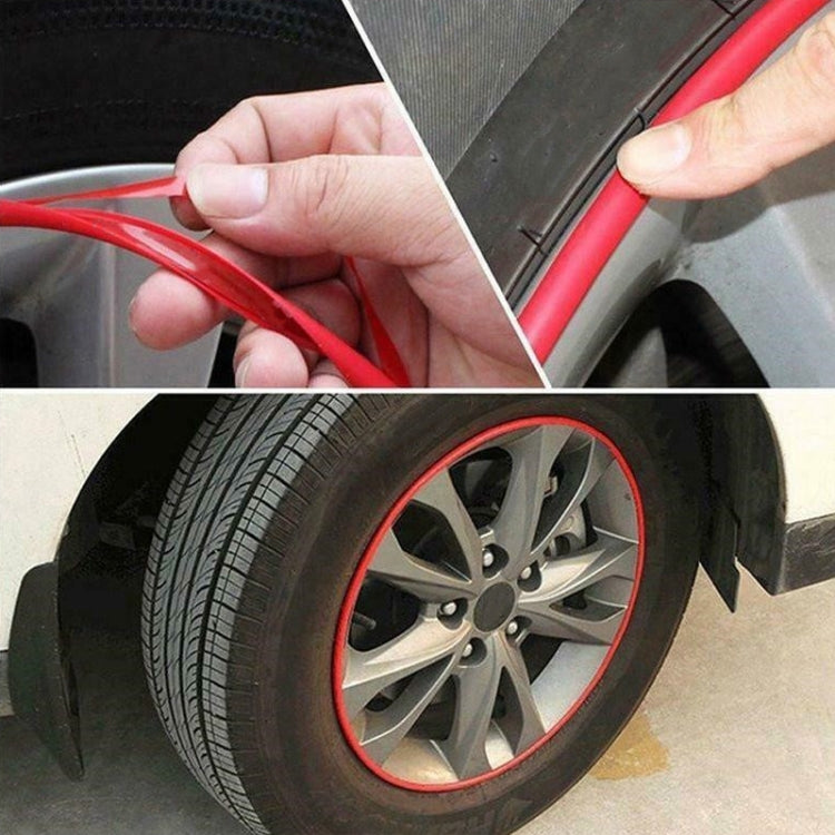 8m/roll Car Wheel General Sticker Modified Protection Sticker Anti-collision Strip, 1roll Purple, 1roll Blue, 1roll Orange, 1roll Gray, 1roll White, 1roll Black, 1roll Red, 1roll Pink