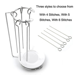 Stainless Steel Kebab Barbecue Hanging Rack Thick Skewers String Incense Stand, With 4 Stitches, With 5 Stitches, With 6 Stitches