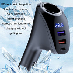 Car Charger Multifunctional Digital Display QC Charging Cigarette Lighter Adapter, AAC Dual USB, CCA Dual PD