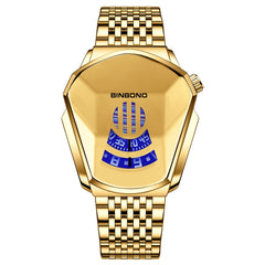 BINBOND Locomotive Concept Steel Belt Watch Men Live Black Technology Watch, Steel Belt Full Gold-Blue Face, Steel Belt Full Gold Gold Face, Steel Belt Black Stee Blue Face, Steel Belt Black Steel White Face, Steel Belt White Steel Blue Face           ...