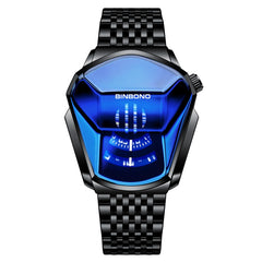 BINBOND Locomotive Concept Steel Belt Watch Men Live Black Technology Watch, Steel Belt Full Gold-Blue Face, Steel Belt Full Gold Gold Face, Steel Belt Black Stee Blue Face, Steel Belt Black Steel White Face, Steel Belt White Steel Blue Face           ...