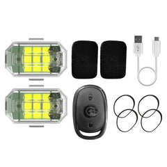 Remote Control LED Car Modified Electric Car Warning Tail Light, 1 Light+1 RC, 2 Light +1 RC