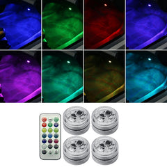 Car Modification Wireless Colorful Remote Control Atmosphere Light, 1 Light +1 RC, 2 Lights +1 RC, 4 Lights +1 RC, 8 Lights +1 RC