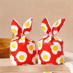 1bag Candy Packaging Bags Baking Biscuit Gift Bags, Fresh Flower, Colorful Abstract Strip, Green White Cat, Red Fried Egg, Year Rabbit, Little Rabbit and Bear, White Christmas Boy Girl, White Rainy Animal, Green Scarf Bear, Space Rabbit, Red Snow Carni...