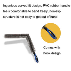 W-102 Car Steel Ring Hub Brush Long Handle Without Hair Hair Curved Cleaning Brush