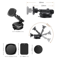 Car Telescopic Suction Cup Rubber Bottom Strong Magnetic Mobile Phone Holder, Magnetic Mobile Phone Holder